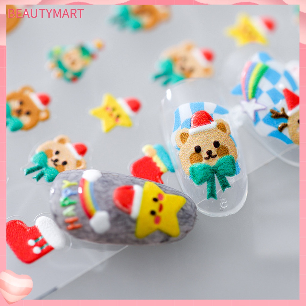 Miếng Dán Trang Trí Móng Tay 5D Chủ Đề Giáng Sinh