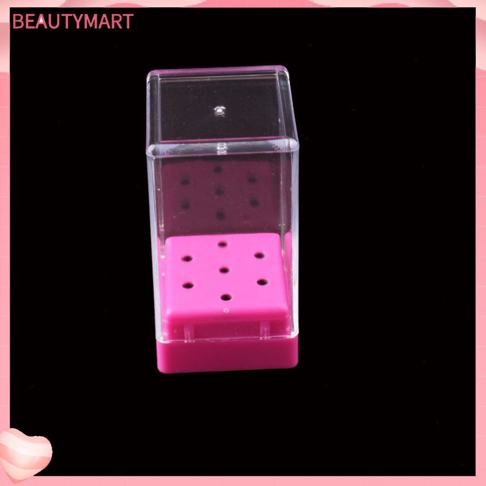 Giá Đỡ Đầu Mài Móng Tay 7 Lỗ Trong Suốt Tiện Lợi