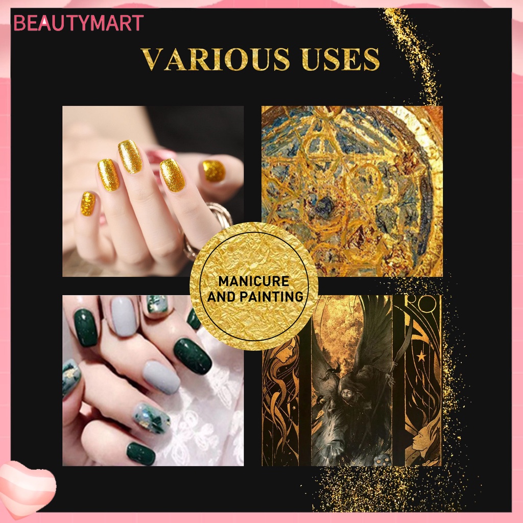 1 Hộp Lá Vàng Lấp Lánh Trang Trí Móng Tay An Toàn Không Dị Ứng Dễ Sử Dụng DIY