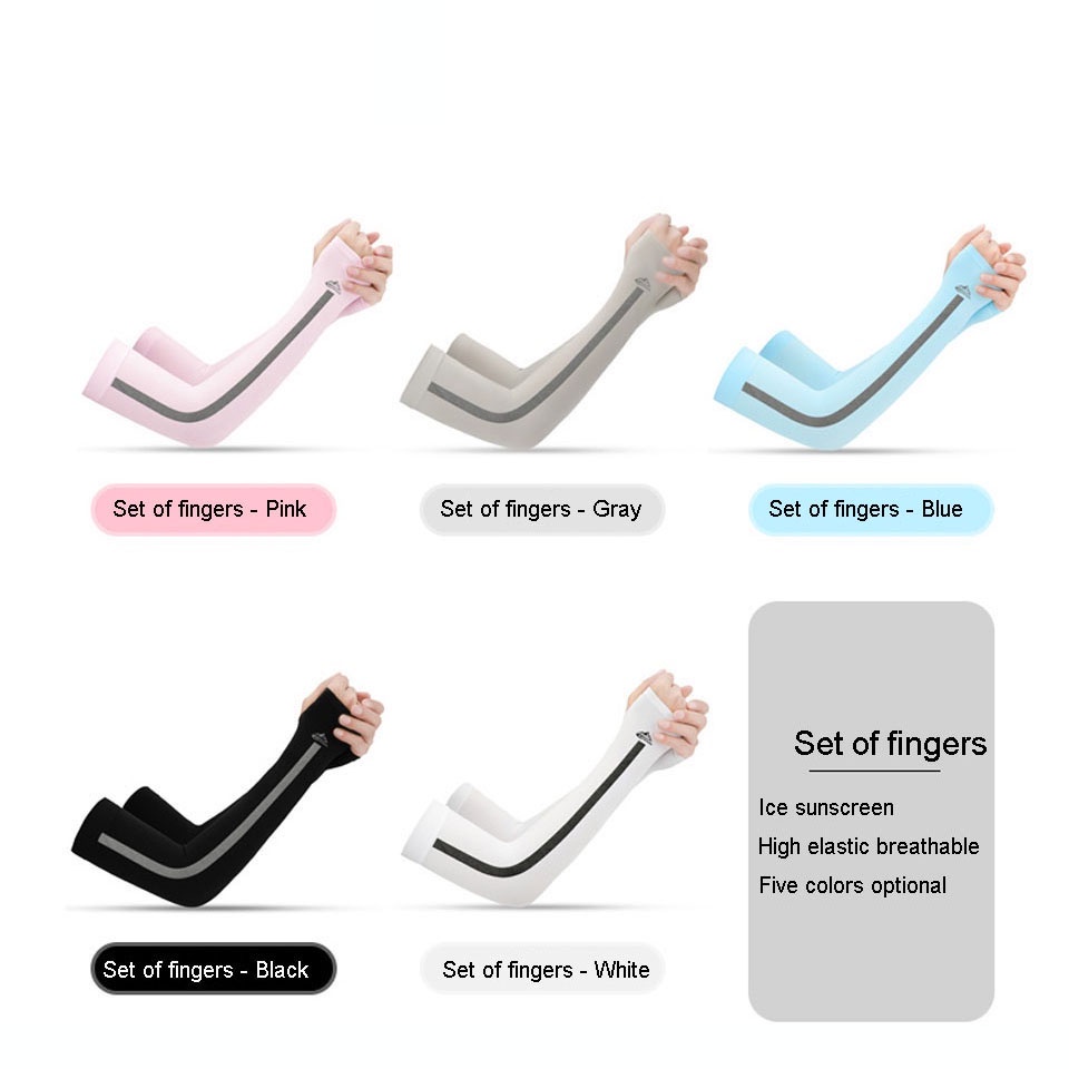 1 Đôi Găng Cánh Tay Chống Nắng Và Tia UV Bằng Lụa Mát Dành Cho Nam Nữ Hoạt Động Thể Thao Ngoài Trời