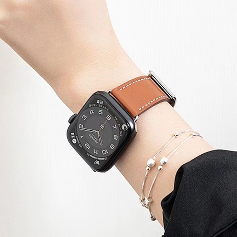 Dây Đeo Bằng Da Chuyên Dụng Cho Đồng Hồ Thông Minh Apple watch 49mm 45mm 38mm 42mm 40mm 41mm 44mm 49mm iWatch series 5 6 SE 7 8 3 2 1