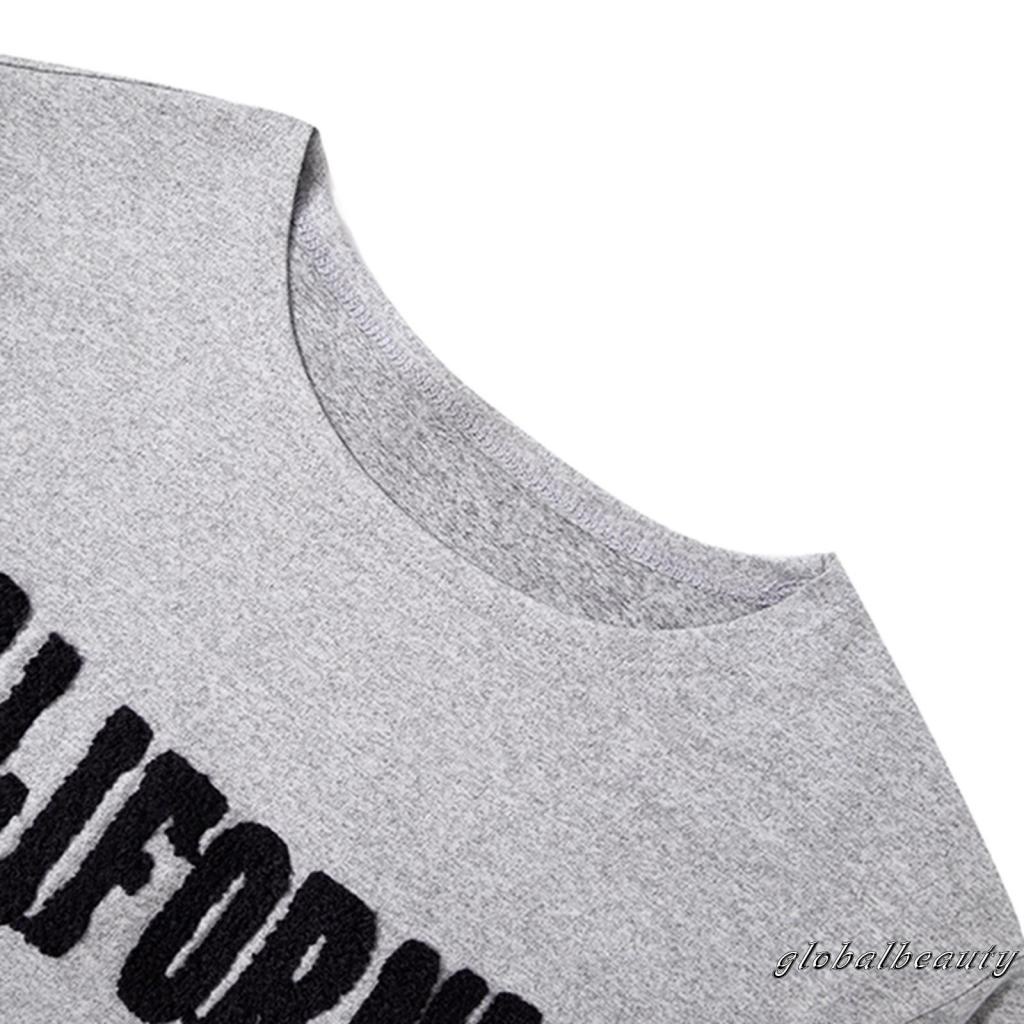 Áo Thun Crop Top Tay Ngắn Cổ Tròn Thêu Chữ Phong Cách Đường Phố Cho Nữ