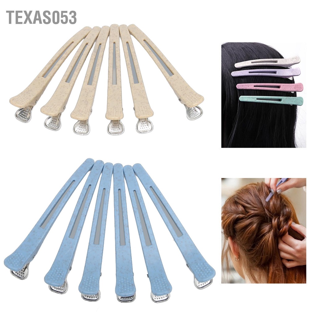 Texas053 12 Chiếc Kẹp Tạo Kiểu Tóc Sectioning Định Vị Làm Cho Salon Tại Nhà Sử Dụng Màu Xanh Xám