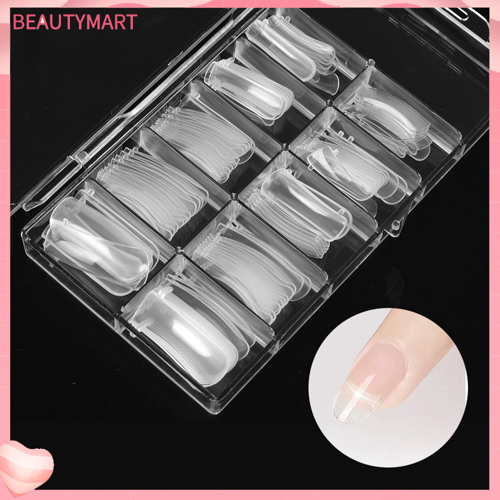 Bộ 100 Khuôn Nối Móng Tay Trong Suốt Tái Sử Dụng Linh Hoạt