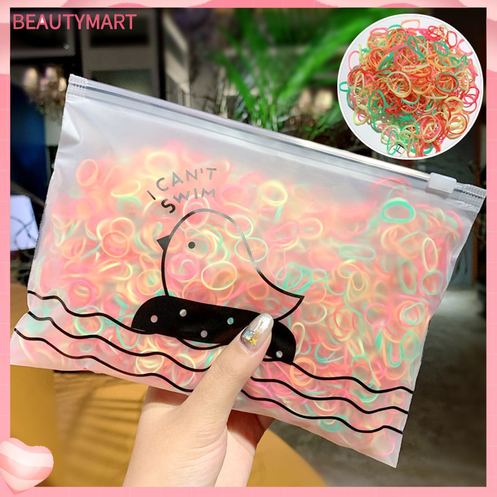 Túi 1000 Dây Buộc Tóc Co Giãn Nhiều Màu Sắc Dùng Một Lần Dành Cho Nữ