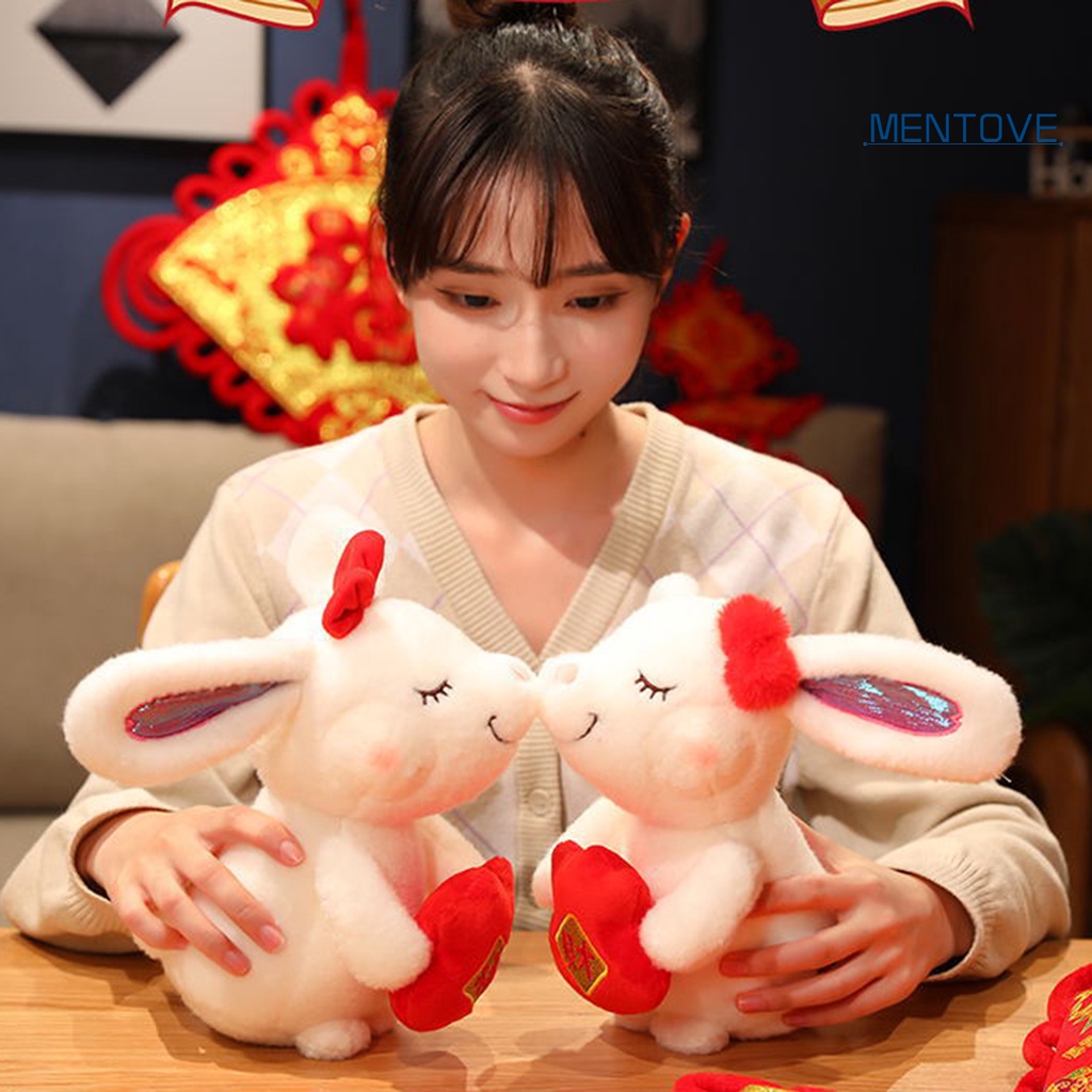Thỏ Nhồi Bông 24cm May Mắn Phong Cách Trung Hoa Dễ Thương Cho Bé 2023