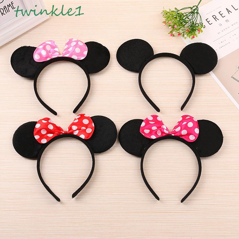 Kẹp Tóc Hình Tai Chuột Mickey Minnie Lấp Lánh Cho Bé