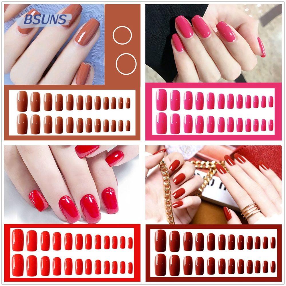 Hộp 24 Móng Tay Giả Đầu Vuông Thời Trang Cho Nữ