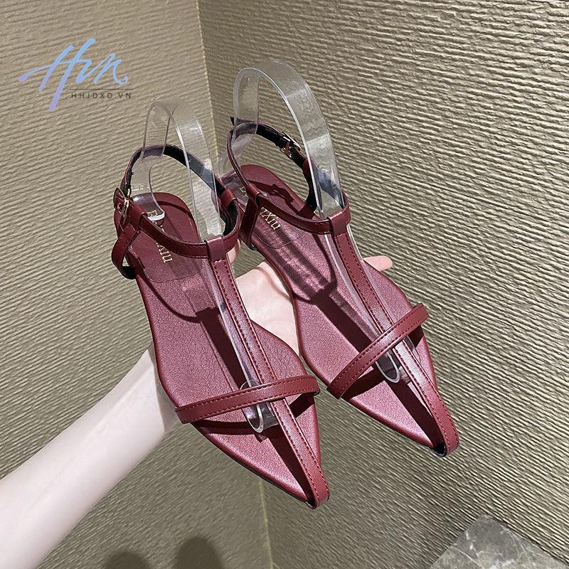 Giày Sandal Đế Bệt Mũi Nhọn Quai Chéo Phong Cách Hàn Quốc Thời Trang Mùa Hè Quyến Rũ Dành Cho Nữ 2023 SD_0329