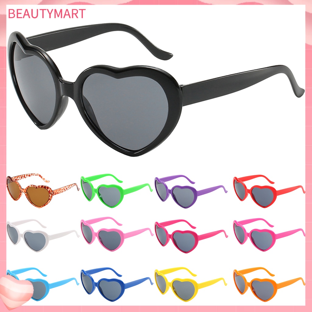 Kính Mát Hình Trái Tim Phong Cách Retro Dễ Thương Cho Nữ