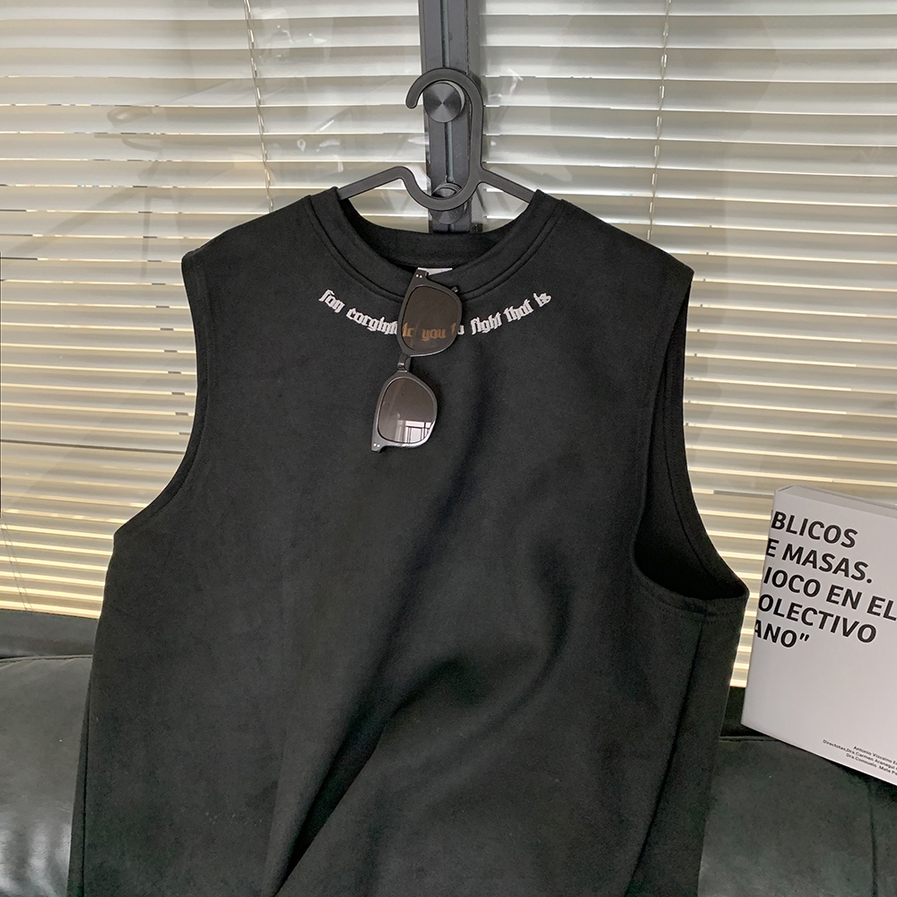 Áo Thun Da Lộn Không Tay Dáng Rộng Thời Trang Mùa Hè Phong Cách Đường Phố Mỹ Hàng Mới Dành Cho Bạn Nam