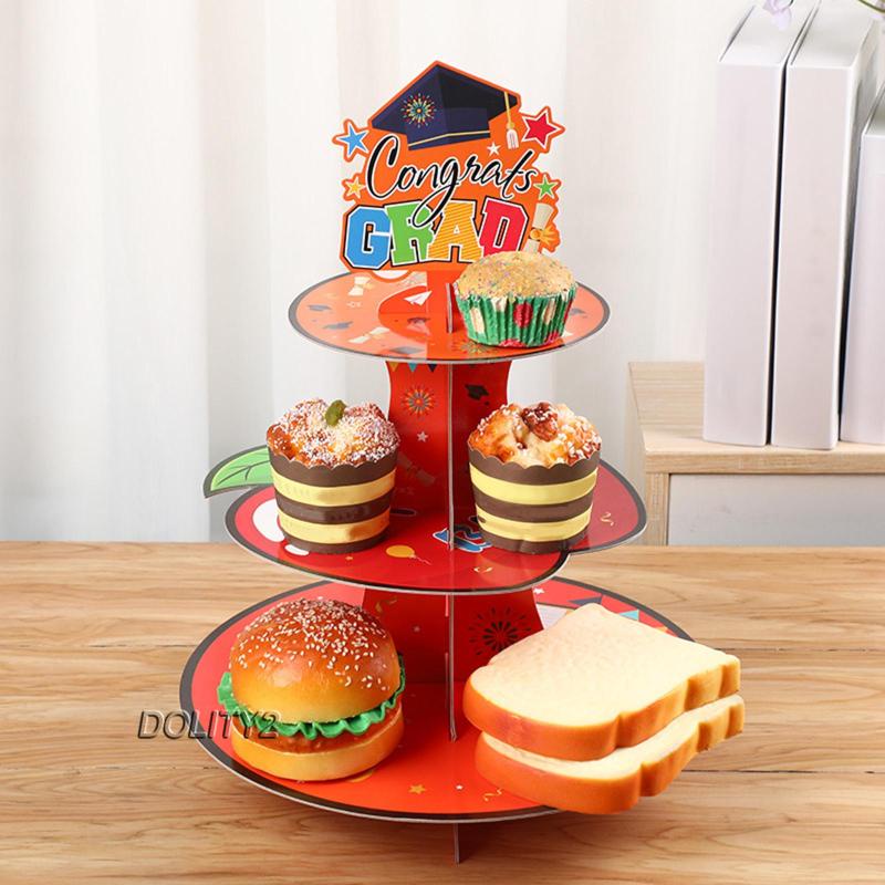 [Dolity2] Giá Đỡ Bánh Cupcake 3 Tầng Bằng Giấy Các Tông Màu Cho Nông Trại