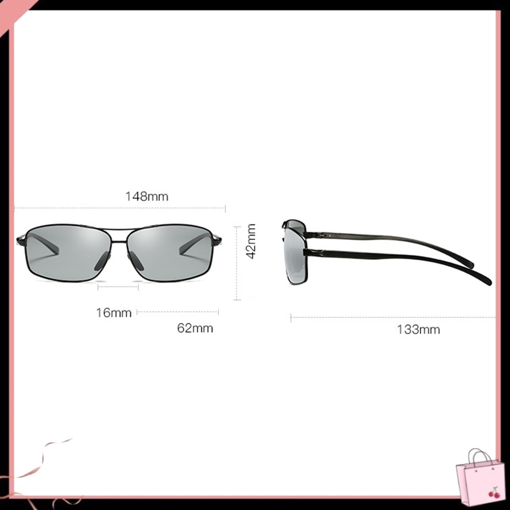 Kính Mát Phân Cực Gọng Kim Loại Chống Chói Thay Đổi Màu Sắc Thời Trang Cho Nam
