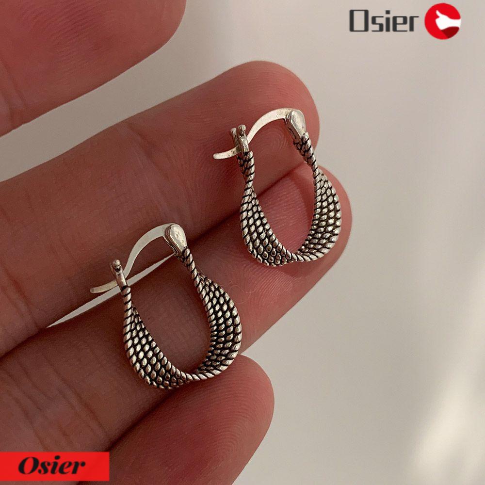 Osier1 Khuyên Tai Xoắn Phong Cách Punk Handmade S925 Dành Cho Nữ
