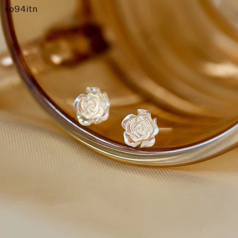 Tn Bông Tai Hình Hoa Trà Bằng Nhựa resin Nhẹ Nhàng Cá Tính Kiểu Pháp n