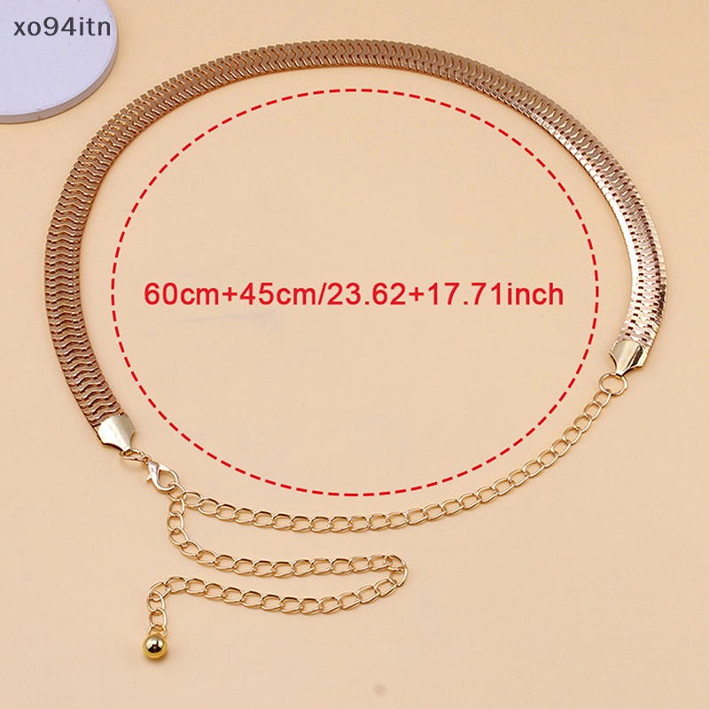 Thắt Lưng Dây Xích Kim Loại Màu Vàng Kim Sáng Tạo Thời Trang Cho Nữ