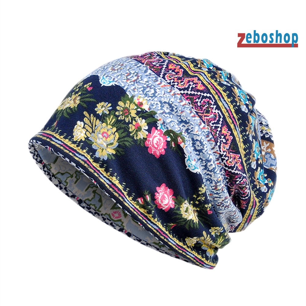 Mũ Trùm Đầu Che Nắng Co Giãn In Họa Tiết Hoa Phong Cách Hồi Giáo Cổ Điển Cho Nữ