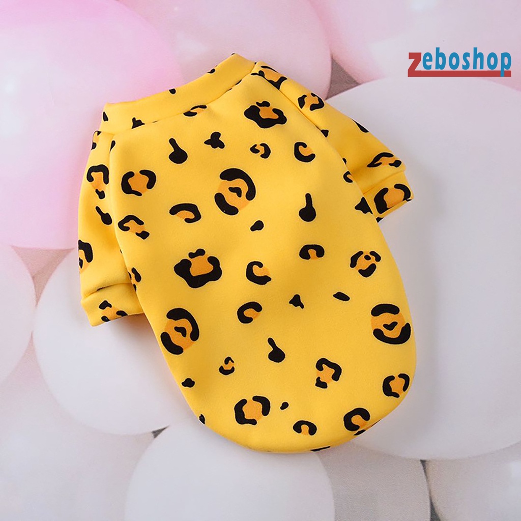 Zeboshop Áo Sweater Cotton Cổ Tròn In Họa Tiết Hoạt Hình Hai Ống Cho Cún Cưng Mặc Hàng Ngày