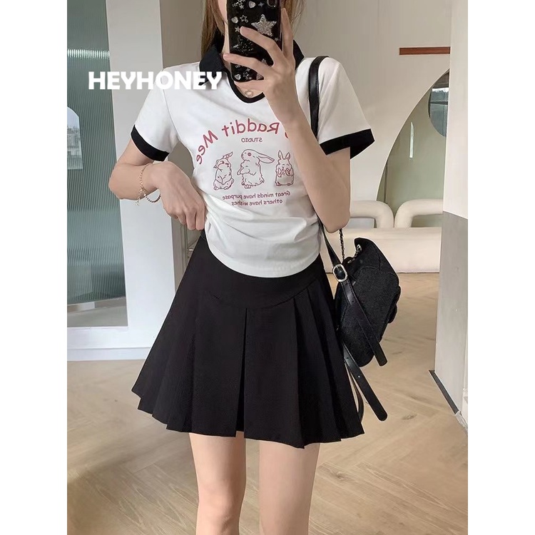 HEYHONEY Áo baby tee croptop 2023 Thời Trang Nữ A29J1AM