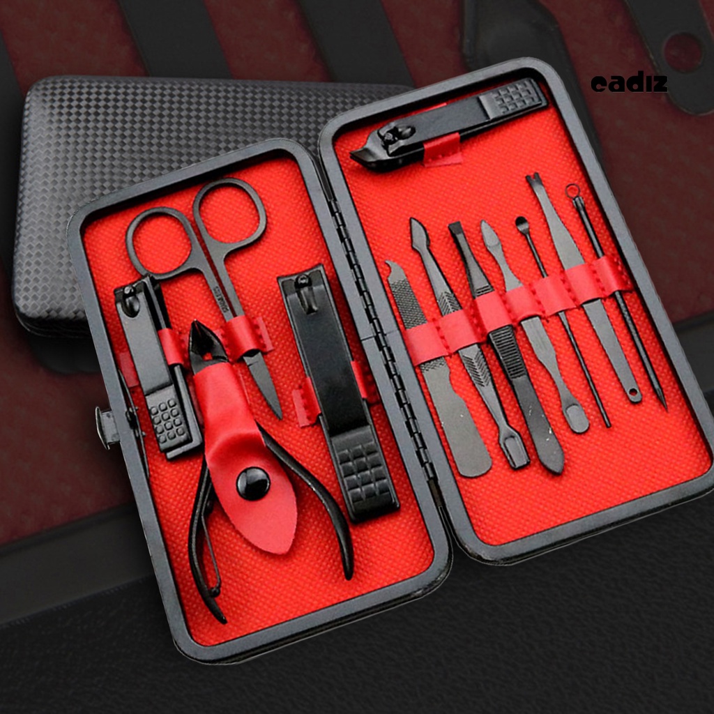 1 Bộ Dụng Cụ Chăm Sóc Móng Tay Móng Chân Không Gỉ Dạng Cong Tiết Kiệm Sức Lao Động Kèm Hộp Đựng Bằng Thép Không Gỉ