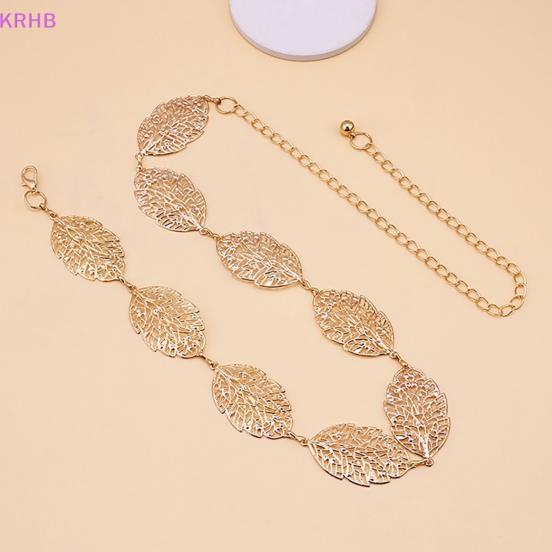 Thắt Lưng Dây Xích Mảnh Mặt Hình Chiếc Lá Bằng Kim Loại Đơn Giản Thời Trang Cho Nữ Mới