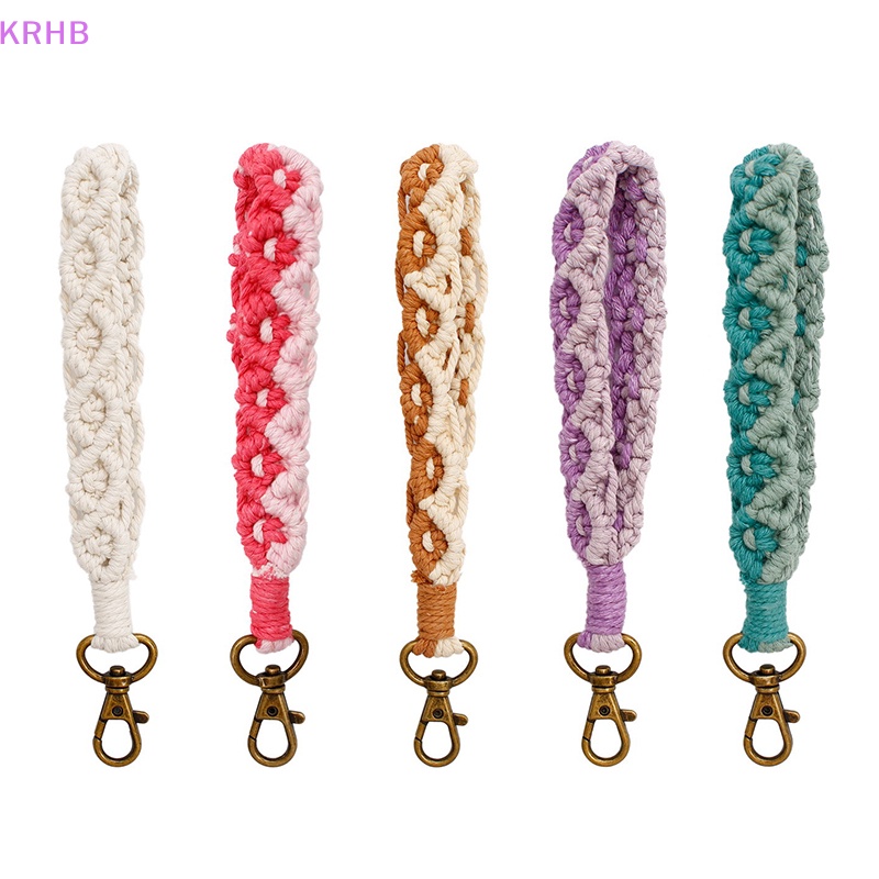 Dây Móc Chìa Khóa / Điện Thoại Bằng Cotton Bện DIY Chống Thất Lạc Cho Nữ Mới