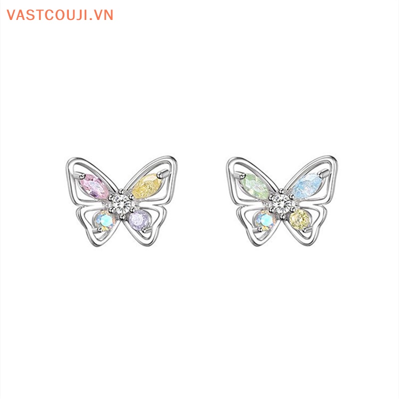 Khuyên Tai Hình Bướm Đính Đá Zircon Sang Trọng Cho Nữ