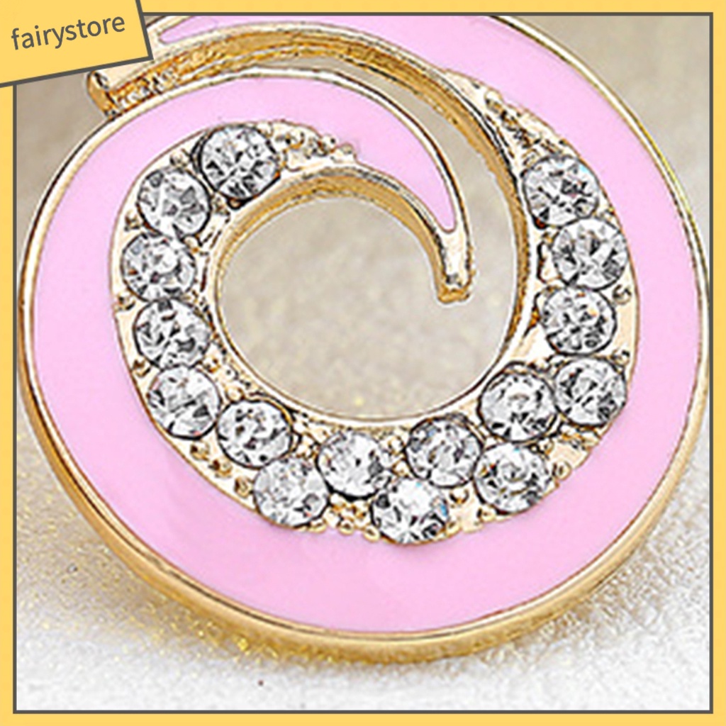 1 Đôi Bông Tai Tròn Đính Đá Màu Sắc Tương Phản Bằng Thép Không Gỉ Dành Cho Nữ