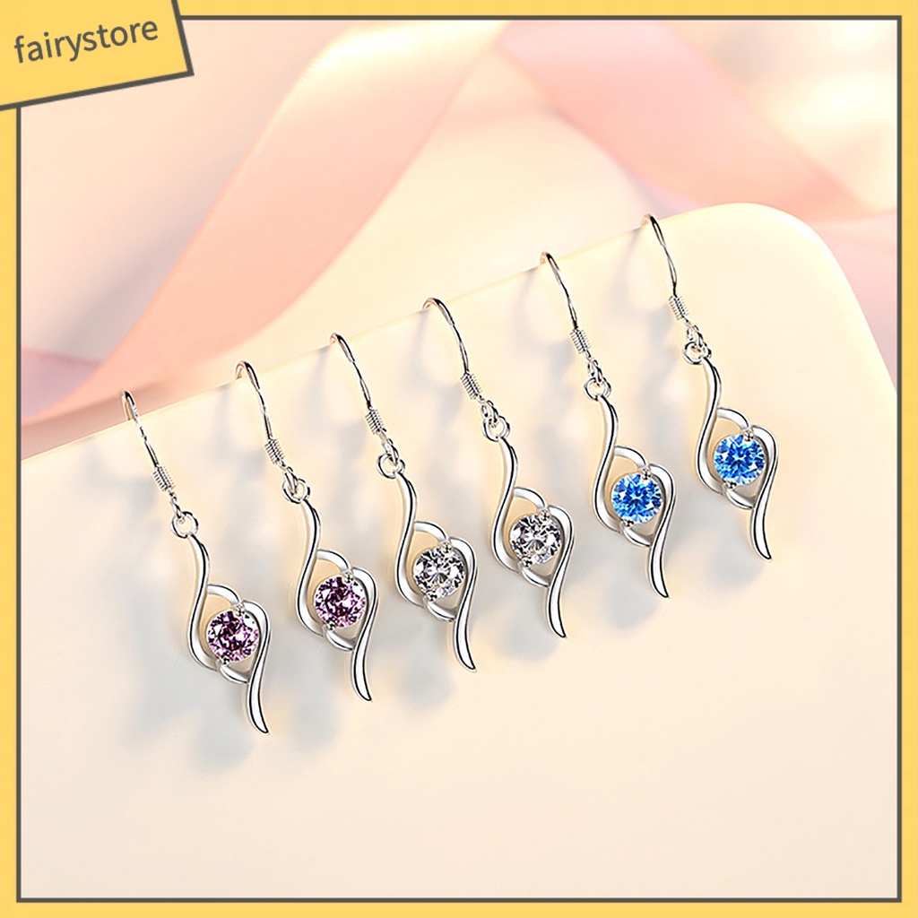 1 Đôi Bông Tai Đính Đá Lấp Lánh Chất Lượng Cao Dành Cho Nữ