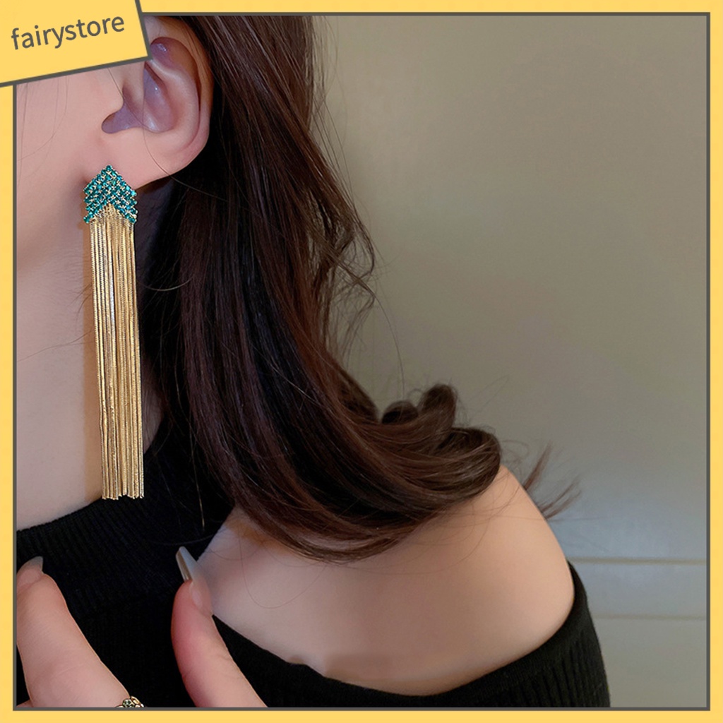 1 Đôi Bông Tai Hình Tam Giác Đính Đá Thời Trang Dành Cho Nữ