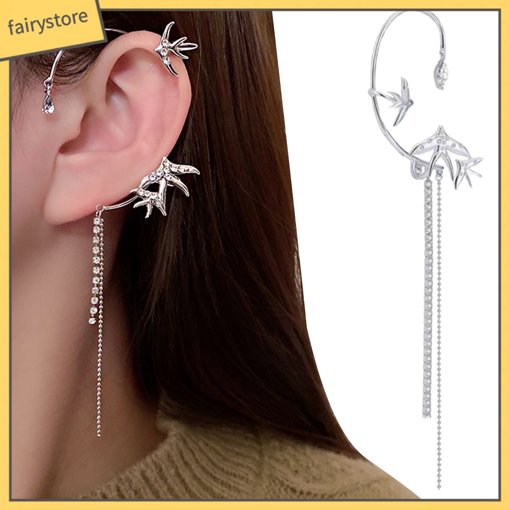 1 Khuyên Vành Tai Đính Đá Chống Rỉ Sét Thời Trang Cho Nữ