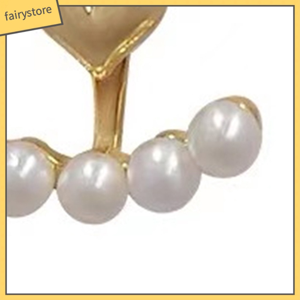 1 Đôi Khuyên Tai Hợp Kim Đính Ngọc Trai Nhân Tạo Thời Trang