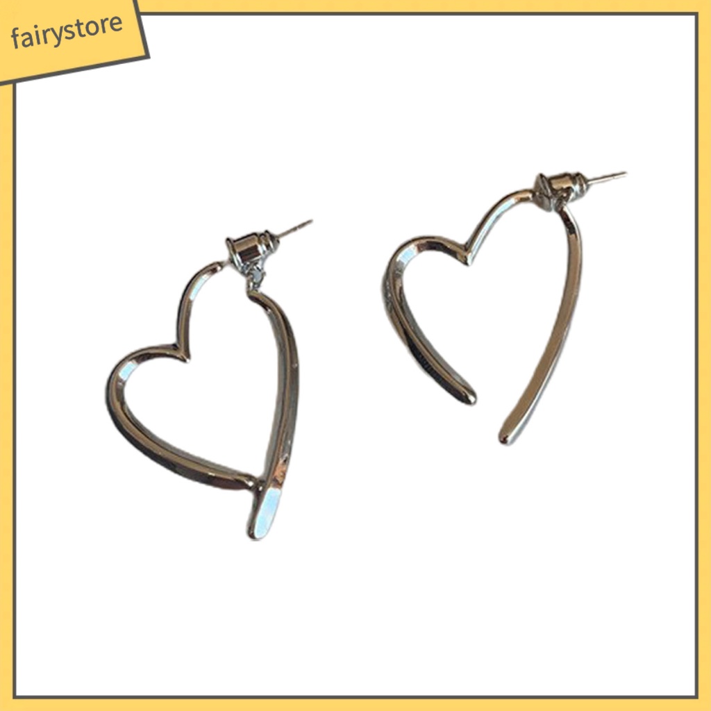 1 Đôi Bông Tai Xỏ Lỗ Hình Trái Tim Phong Cách Pháp Tối Giản Thời Trang Dành Cho Nữ