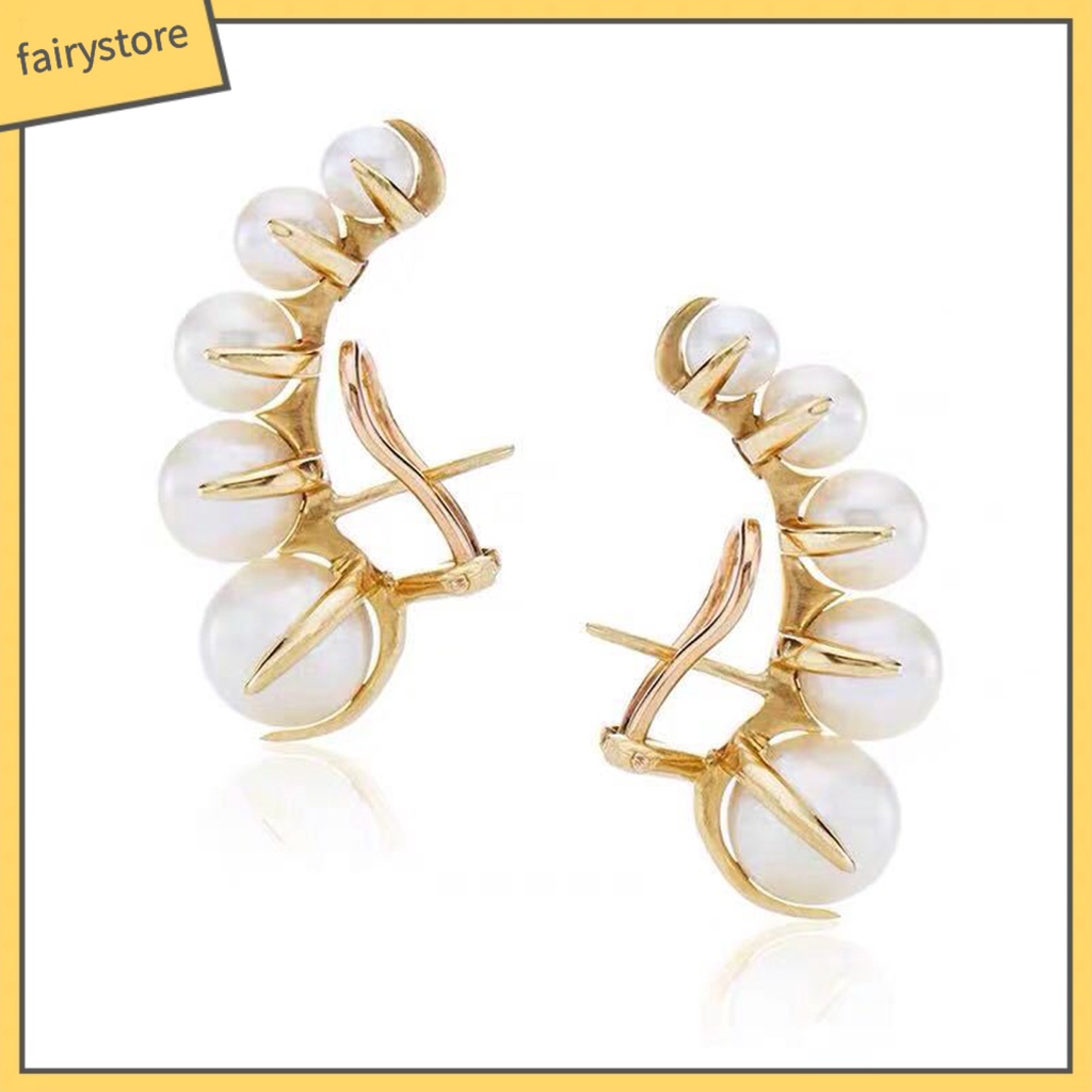 1 Đôi Bông Tai Ngọc Trai Giả Sang Trọng Cho Nữ