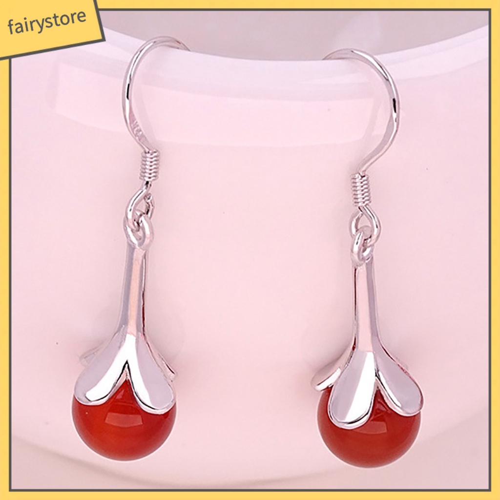 [FRO] Bông Tai Dạng Móc Hình Hoa Kèn Trumpet Dài Quyến Rũ Chống Rỉ Sét Cho Nữ Dự Tiệc