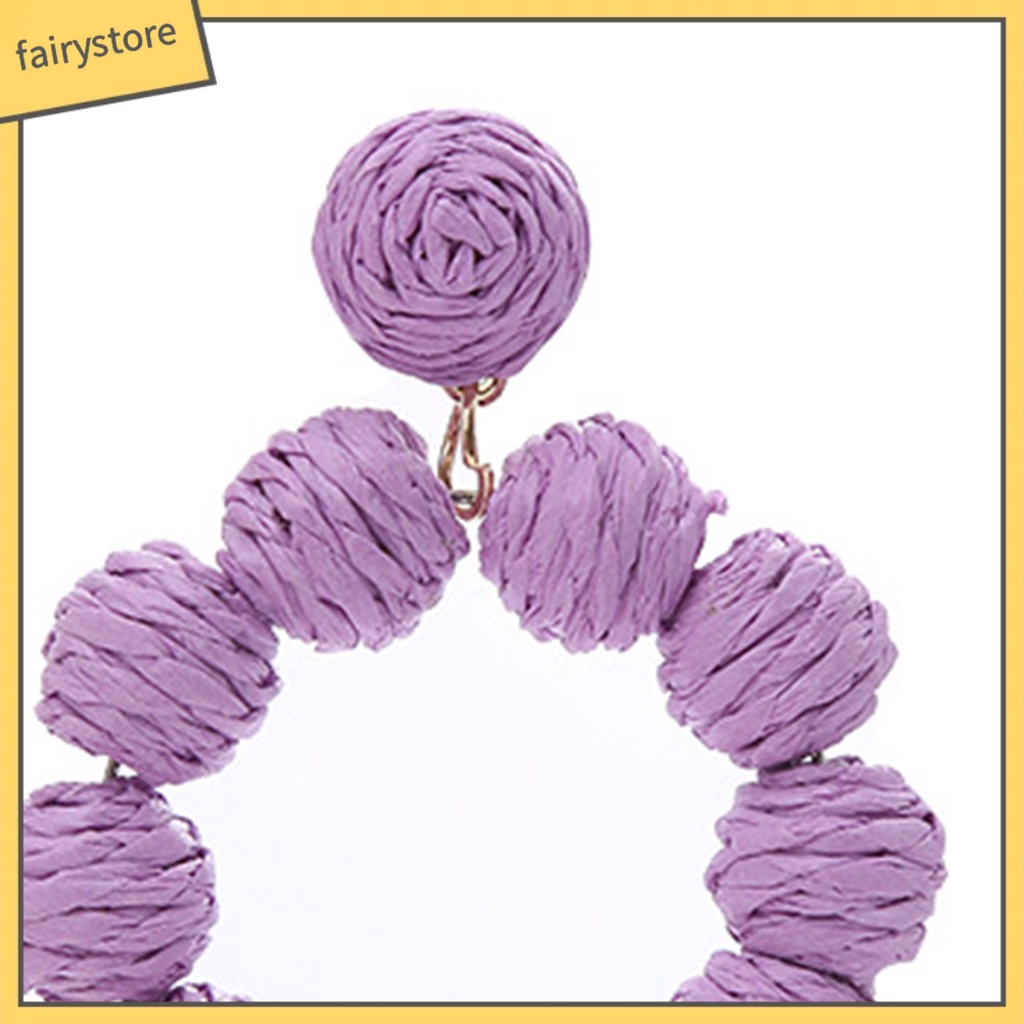 1 Đôi Bông Tai Hình Tròn Phong Cách Bohemian Dành Cho Nữ