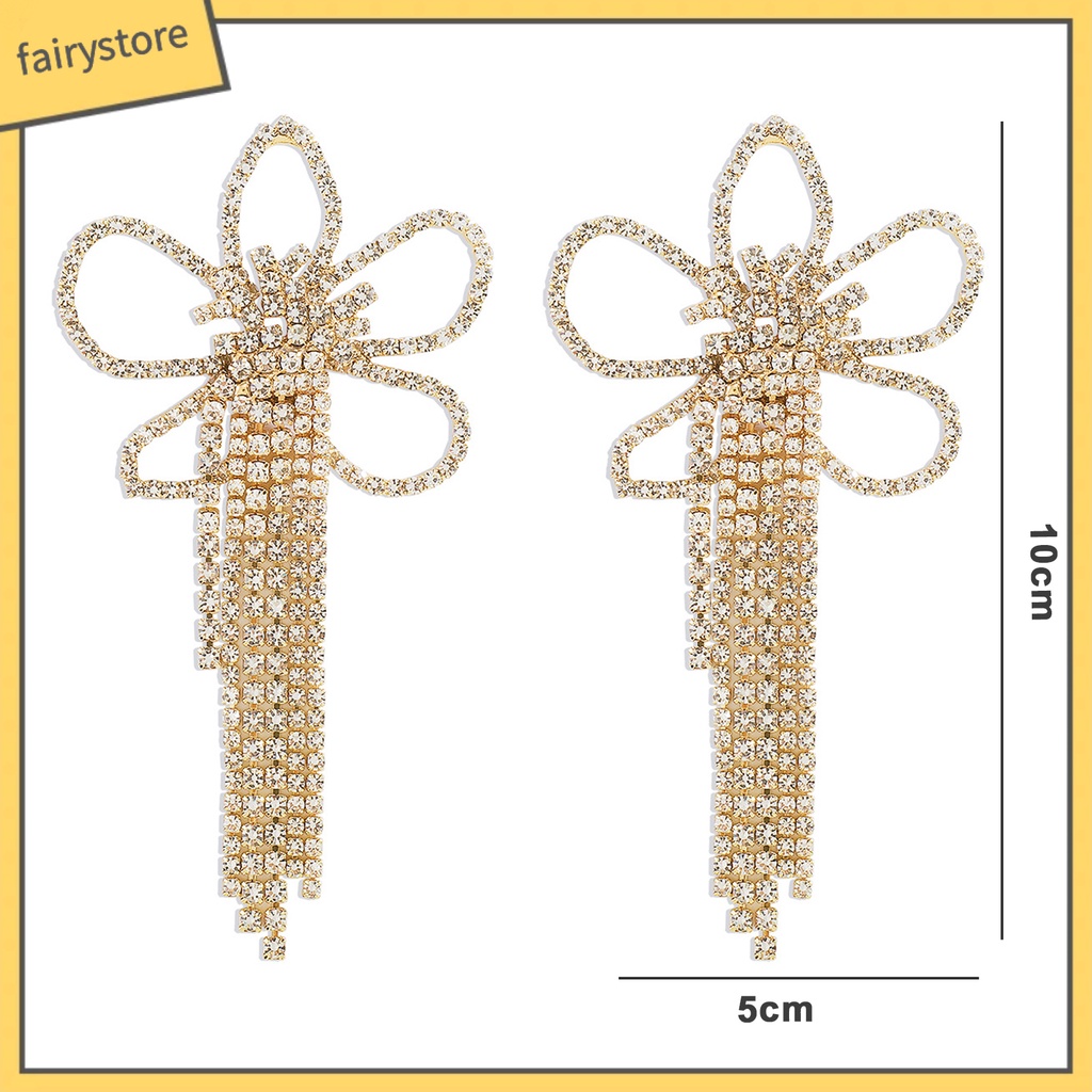 1 Đôi Bông Tai Hình Hoa Đính Đá Sang Trọng Cho Nữ