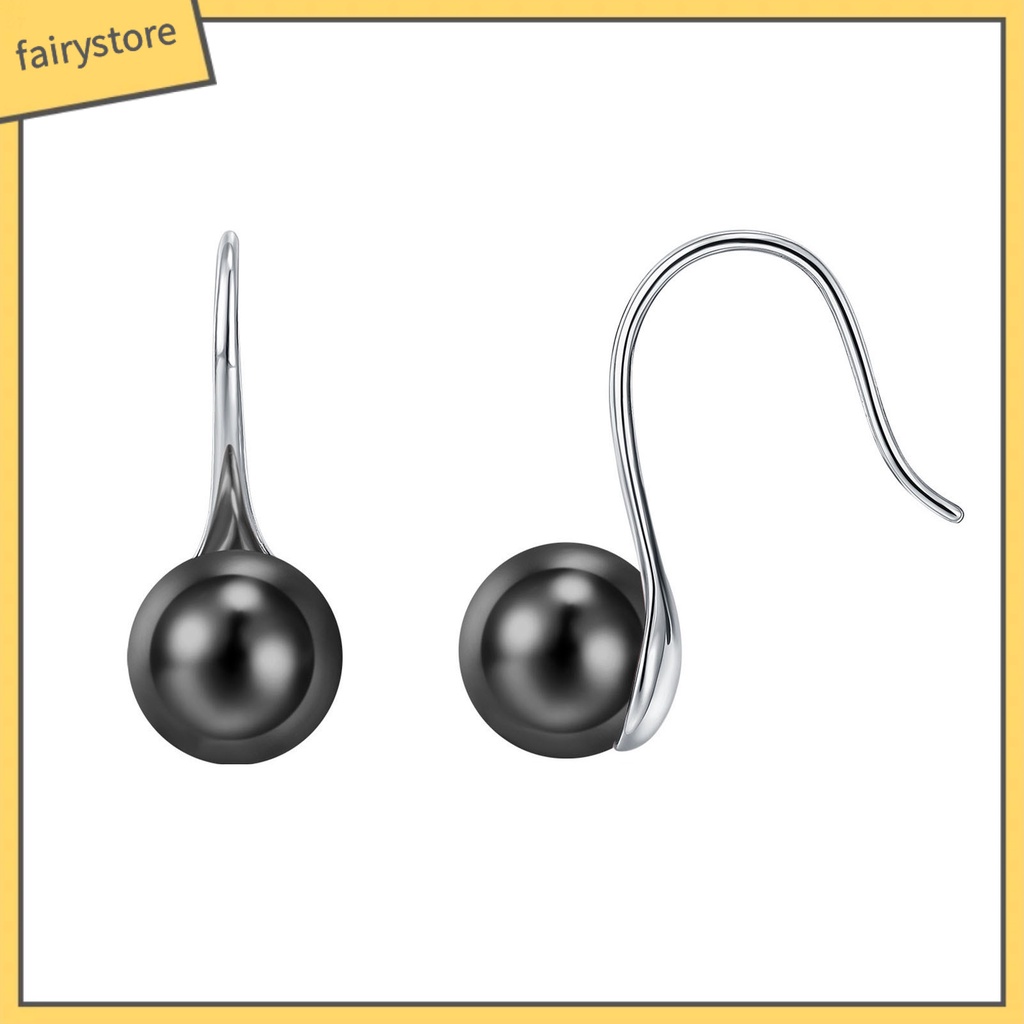 1 Đôi Bông Tai Bạc Hình Cầu Nhiều Màu Sắc Chống Biến Dạng Dành Cho Nữ