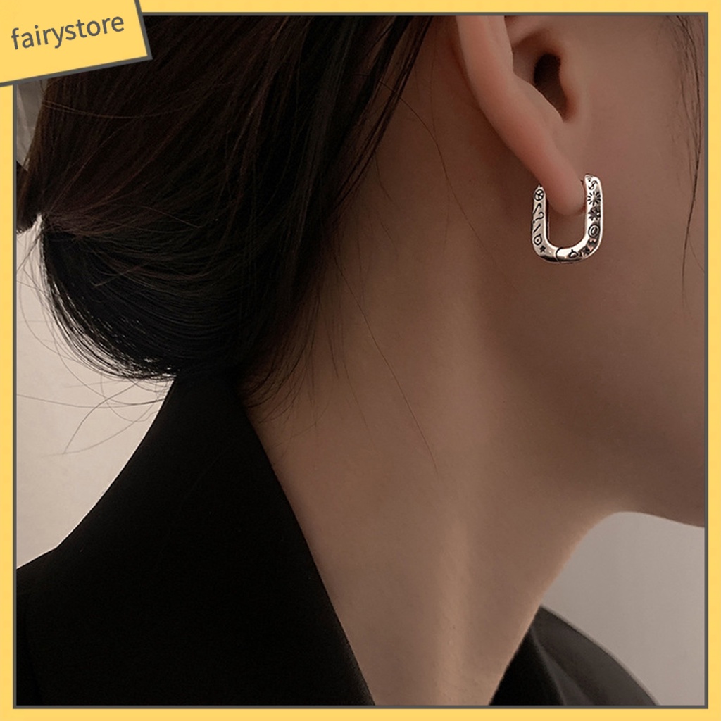 [FRO] 1 Khuyên Tai Dạng Xoắn Ốc Màu Bạc Bóng Cao Quyến Rũ Sáng Bóng Quyến Rũ Cho Nữ