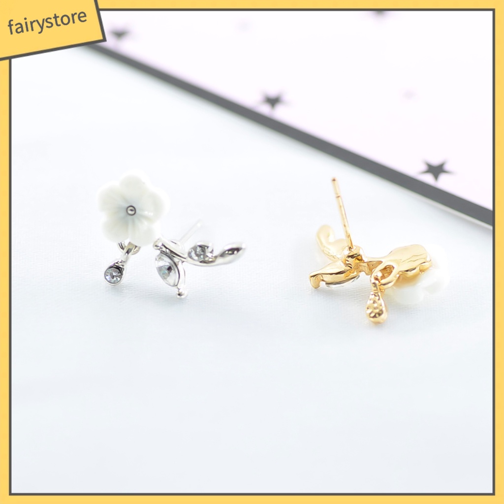 [FRO] Bông Tai Hình Hoa Lá Đính Kim Cương Giả Bằng Hợp Kim Xinh Đẹp Cho Cuộc Sống Hàng Ngày