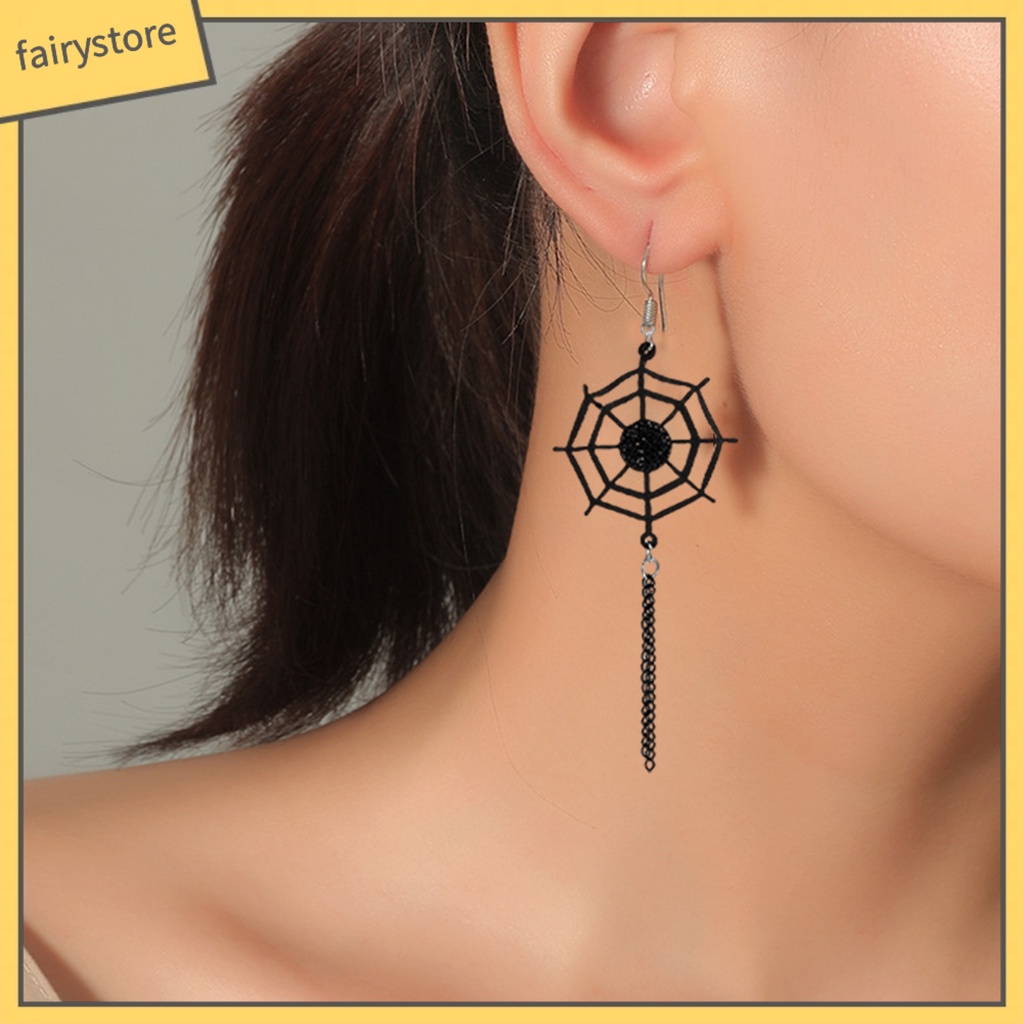 1 Đôi Bông Tai Hình Mạng Nhện Trang Trí Halloween Thời Trang