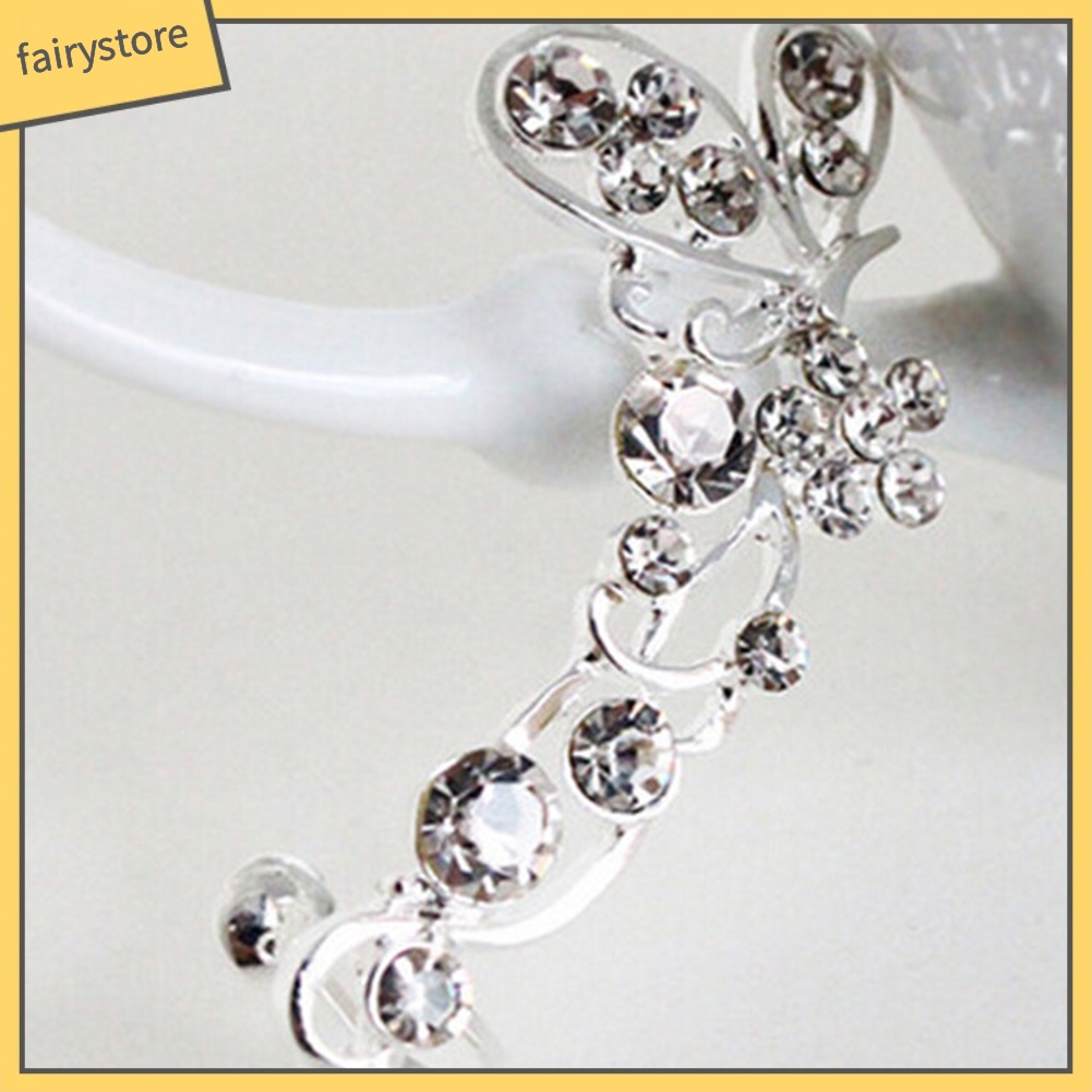 1 Chiếc Khuyên Tai Hình Bướm Đính Đá Ngọt Ngào Dành Cho Nữ