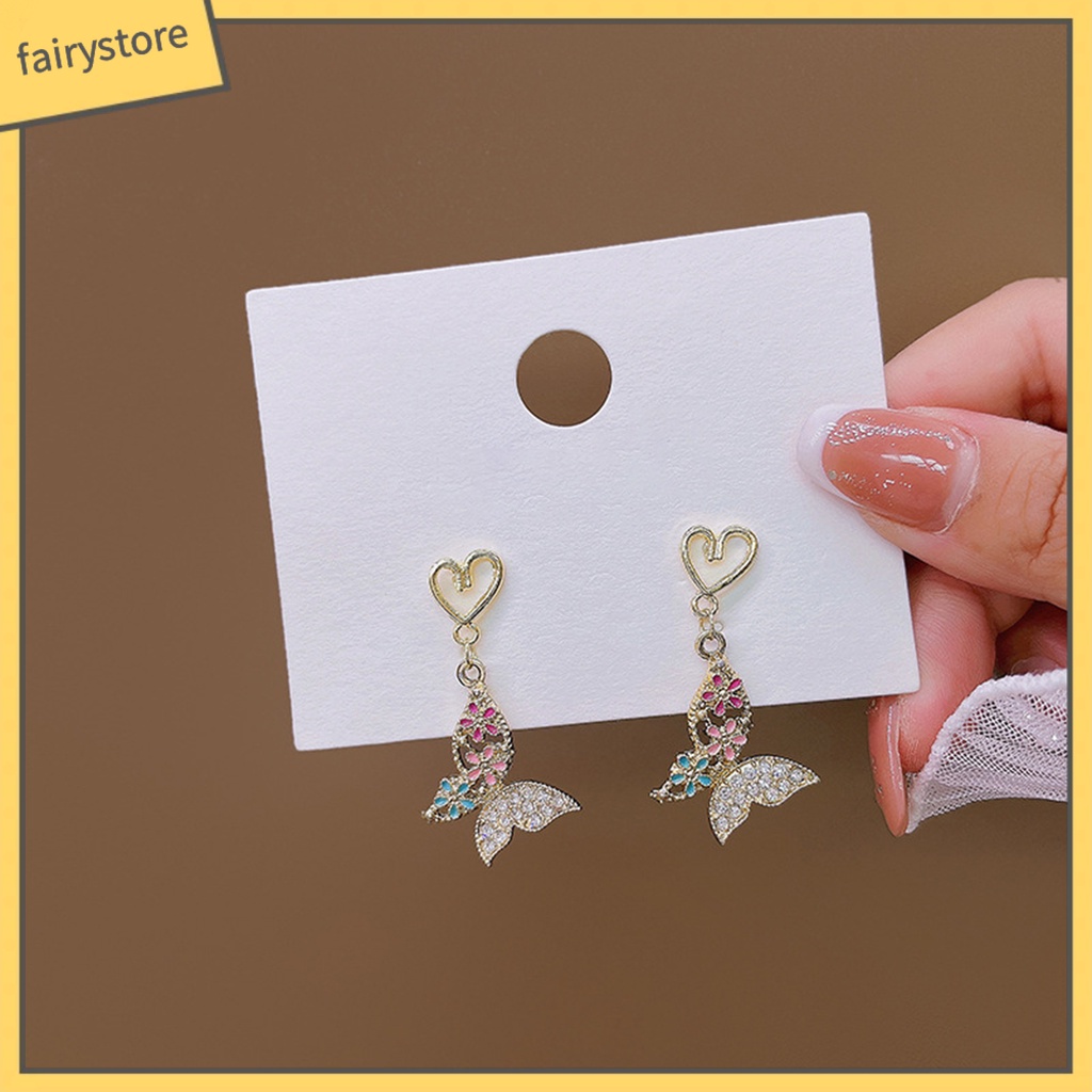 [FRO] 1 Đôi Bông Tai Đinh Tán Thiết Kế Hình Học Dát Đá Lấp Lánh Phong Cách Hoàng Gia Pháp Retro