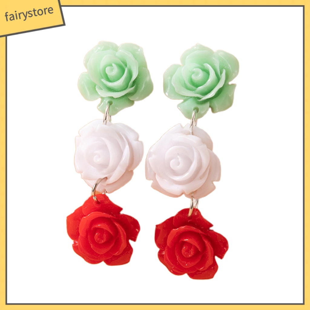 1 Đôi Bông Tai Dáng Dài Hình Hoa Thiết Kế Tối Giản Thời Trang Dự Tiệc