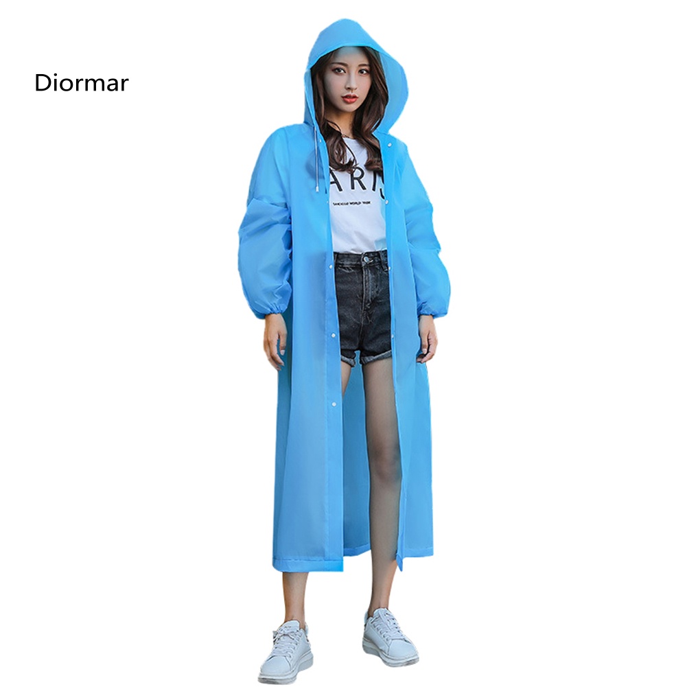 Áo Mưa Có Mũ Trùm Chống Nước Phối Dây Rút Unisex