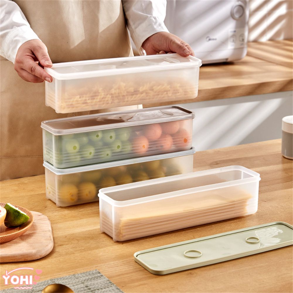Hộp Nhựa Hình Chữ Nhật Có Nắp Đậy Đựng Mì Ý / Thực Phẩm Để Tủ Lạnh