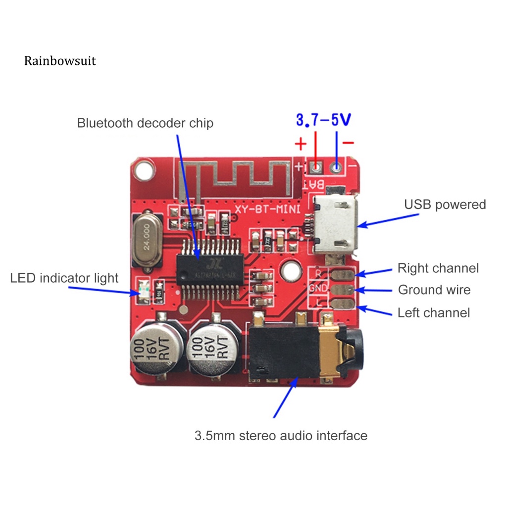 Mô-đun Chuyển Đổi Nhận Tín Hiệu Âm Thanh Bluetooth 5.0 DIY Cho Loa Xe Hơi