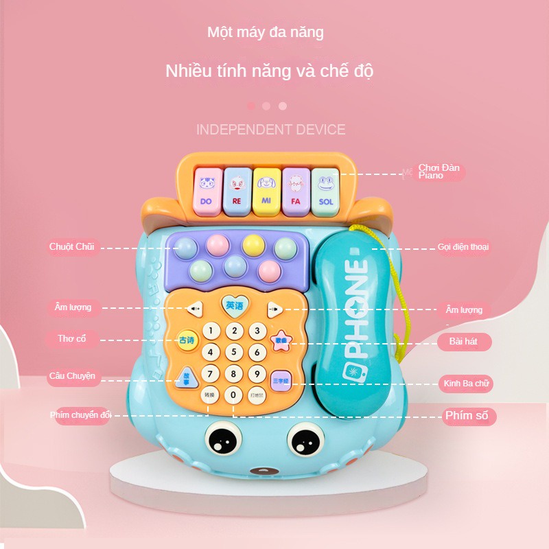 Mô Hình Điện Thoại Bàn Đồ Chơi Có Nhạc Giáo Dục Sớm Cho Bé