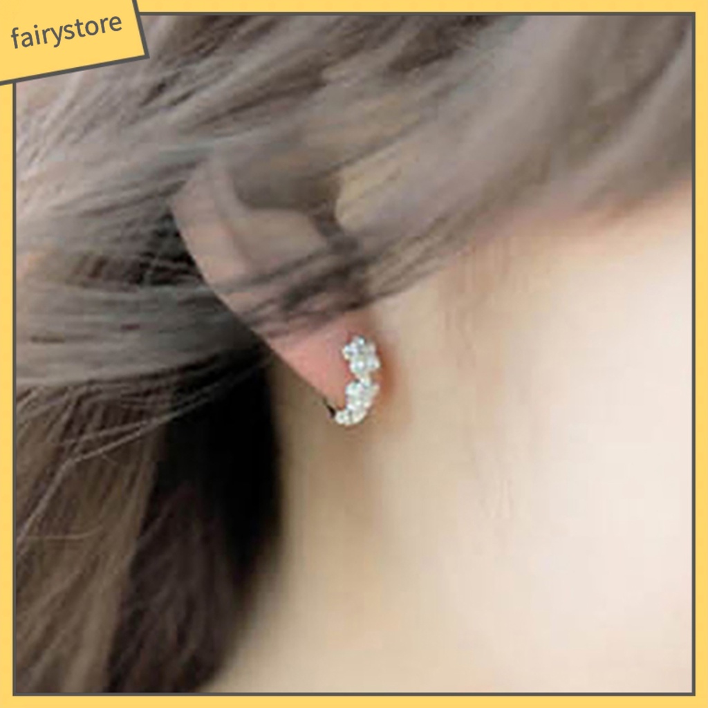 Khuyên Đeo Vành Tai Bằng Đồng Hình Hoa Trà Quyến Rũ Thời Trang Cho Nữ