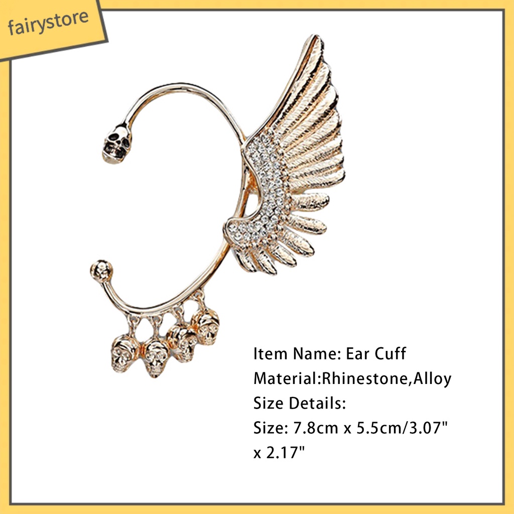 Khuyên Vành Tai Hình Đầu Lâu Đính Đá Cá Tính Cho Nữ